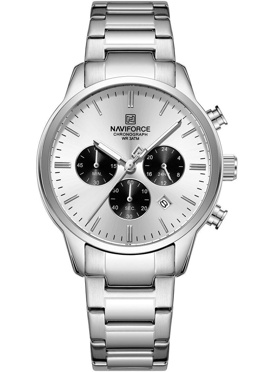 Naviforce Watch For Men NF8076-S-W-S